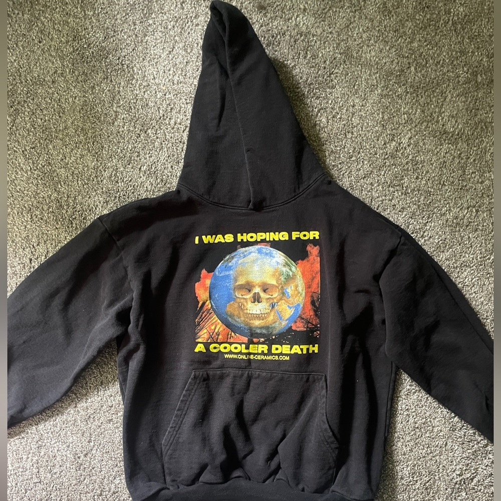 Online Ceramic XL hoodie “I was hoping for a cooler death” in black